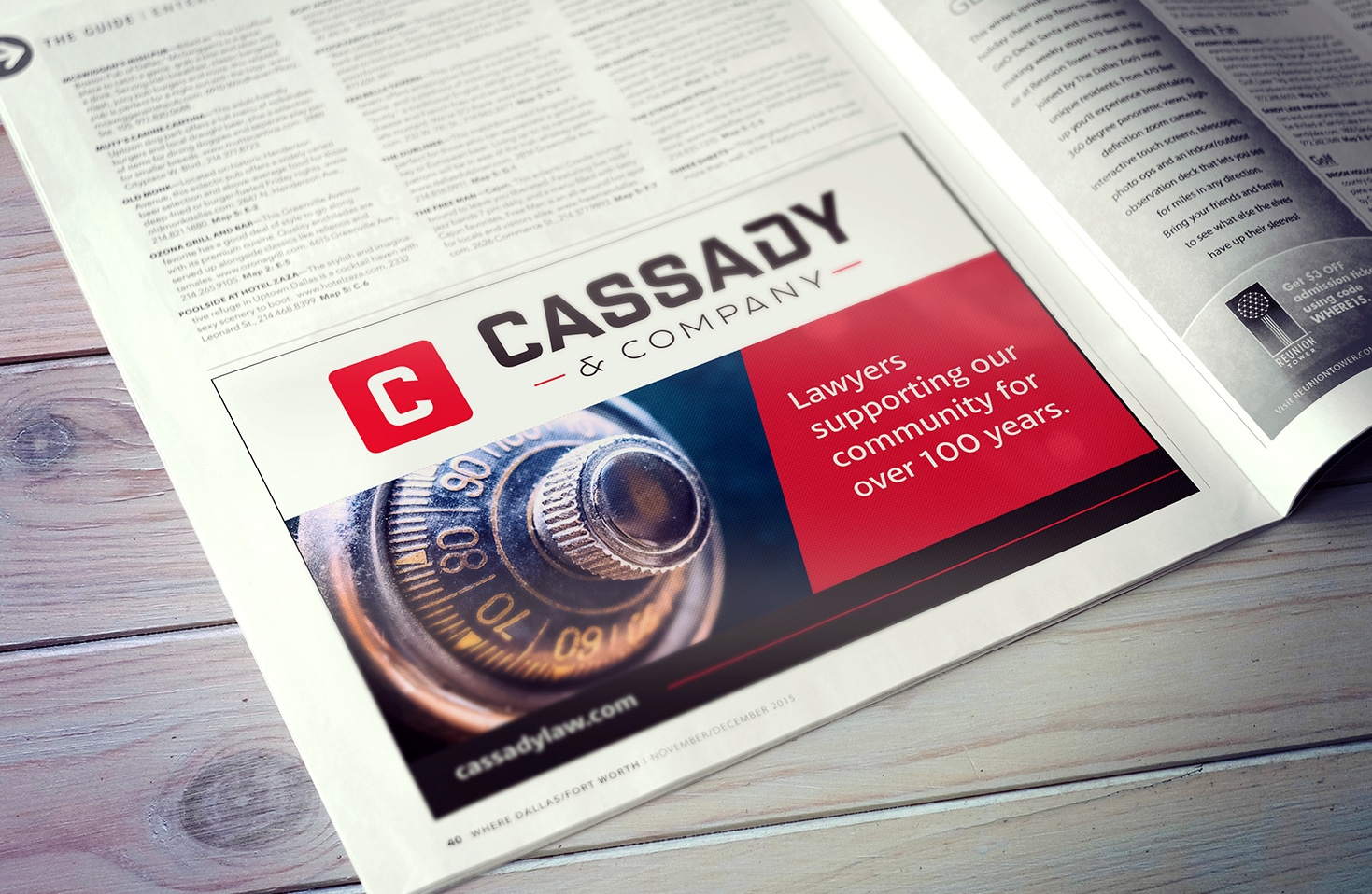 Magazine ad for Cassady & Company