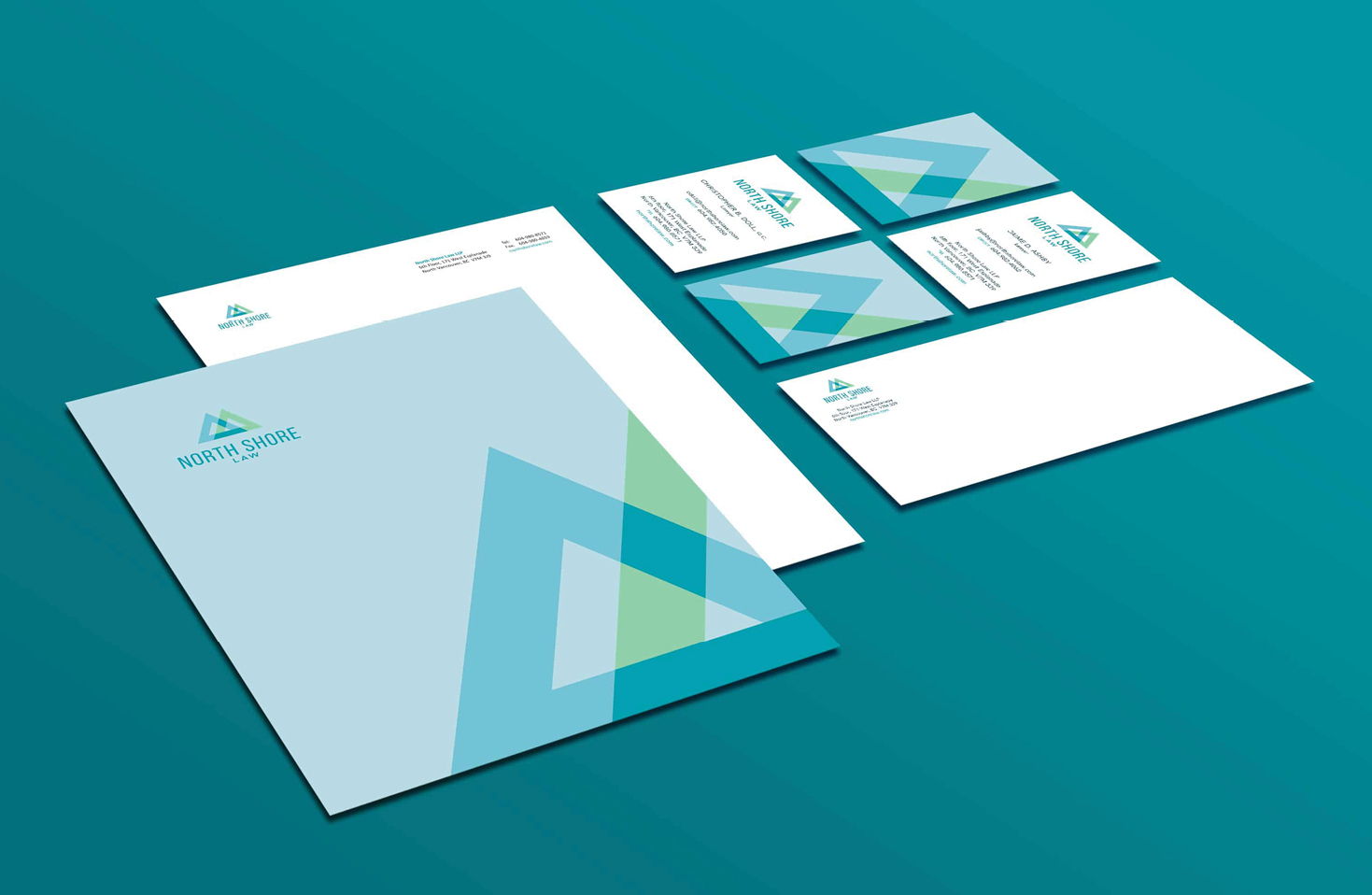 north shore law law firm stationary branding