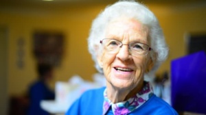 An Elderly women using an accessible law firm website.