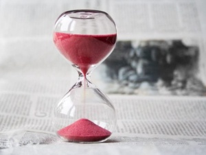 An hour glass counting down the time until the GDPR comes into force.