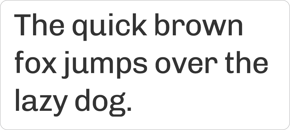 The phrase "The quick brown fox jumps over the lazy dog" is spelled out in Chivo font.