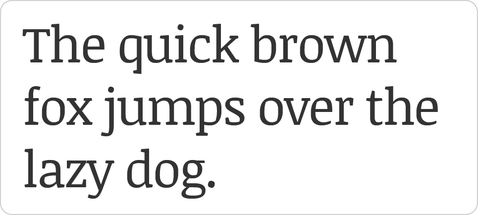 The phrase "The quick brown fox jumps over the lazy dog" is spelled out in Noticia Text font.