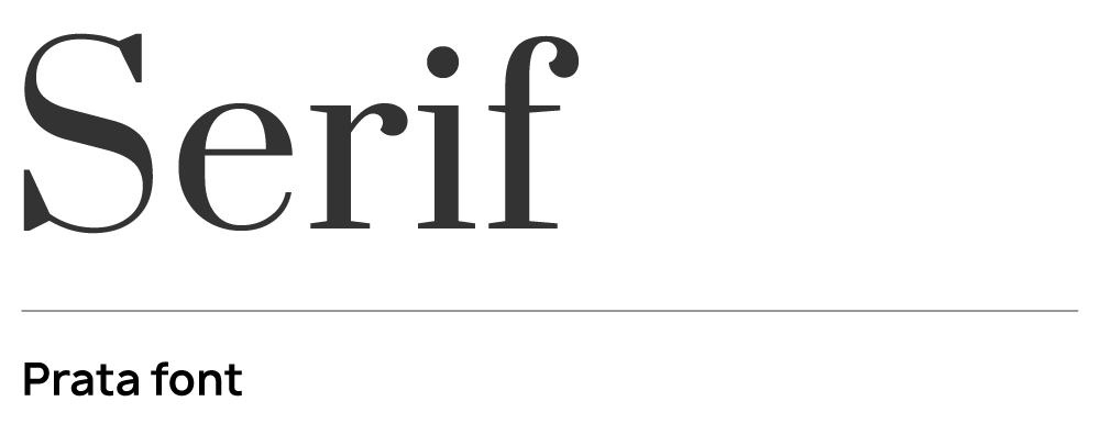 A writing sample from Prata font, an example of a serif font.